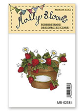 Rubber Stamp - Strawberry Pot